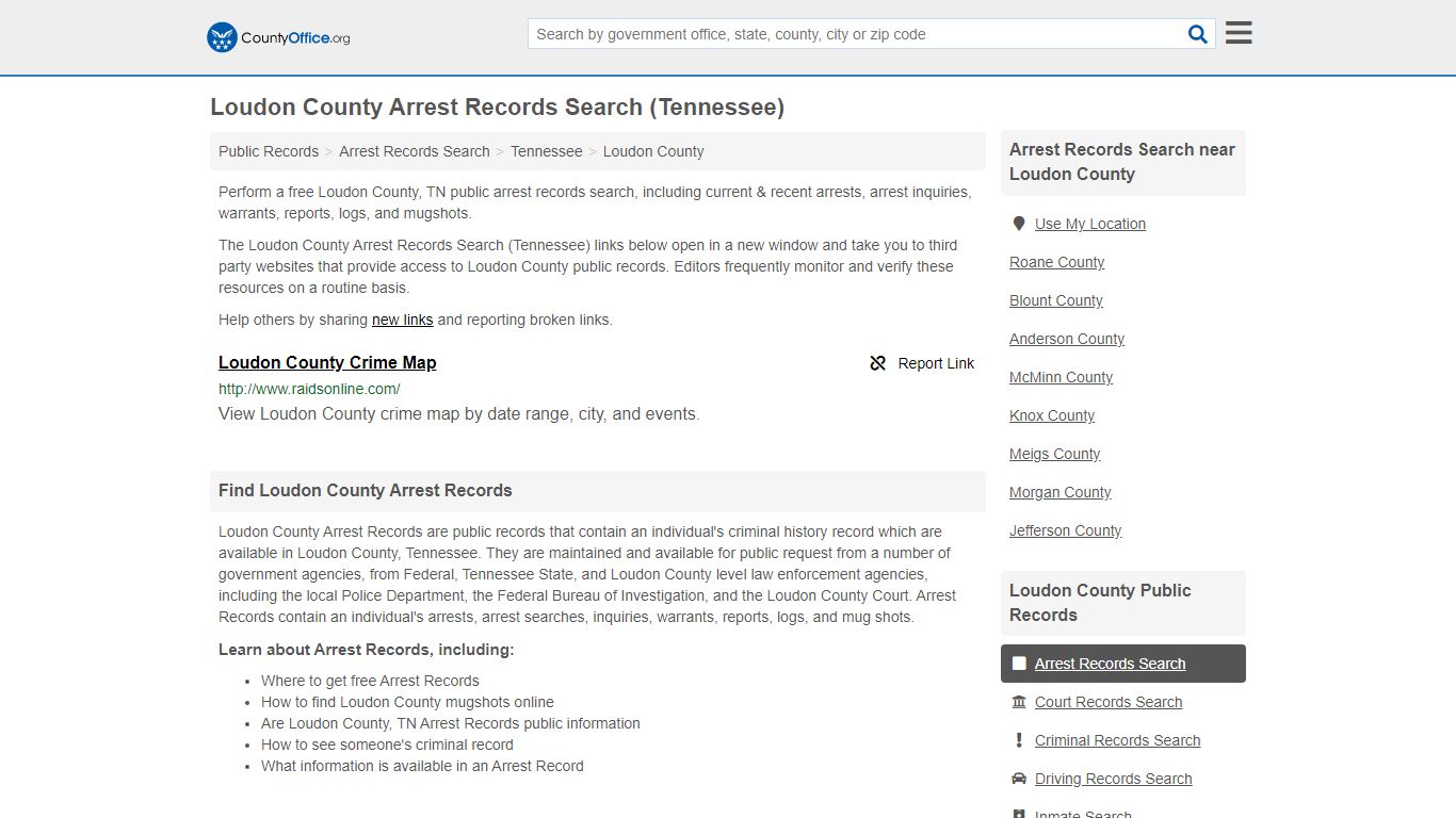 Arrest Records Search - Loudon County, TN (Arrests & Mugshots)